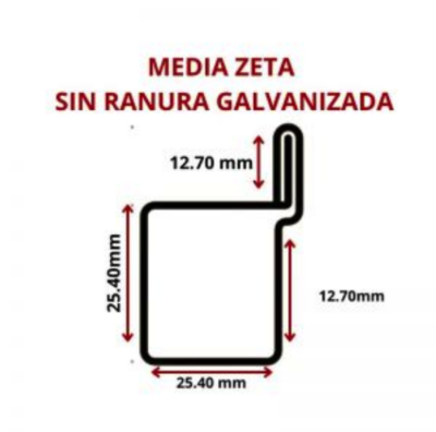 MEDIA ZETA SIN RANURA GALVANIZADA
